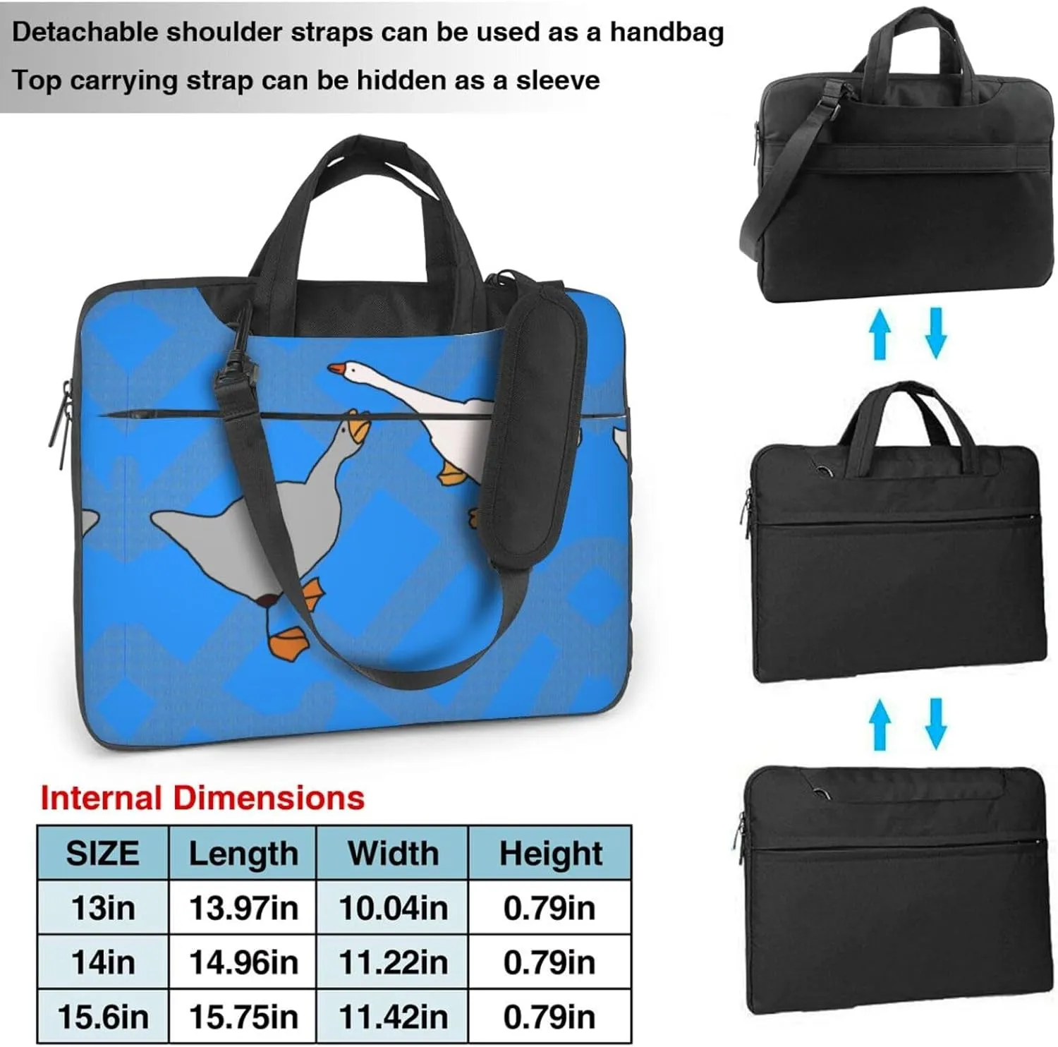 Gray Goose Picture Oxford Cloth Shoulder Laptop Bag Stylish And Protective Shockproof Soft Lining
