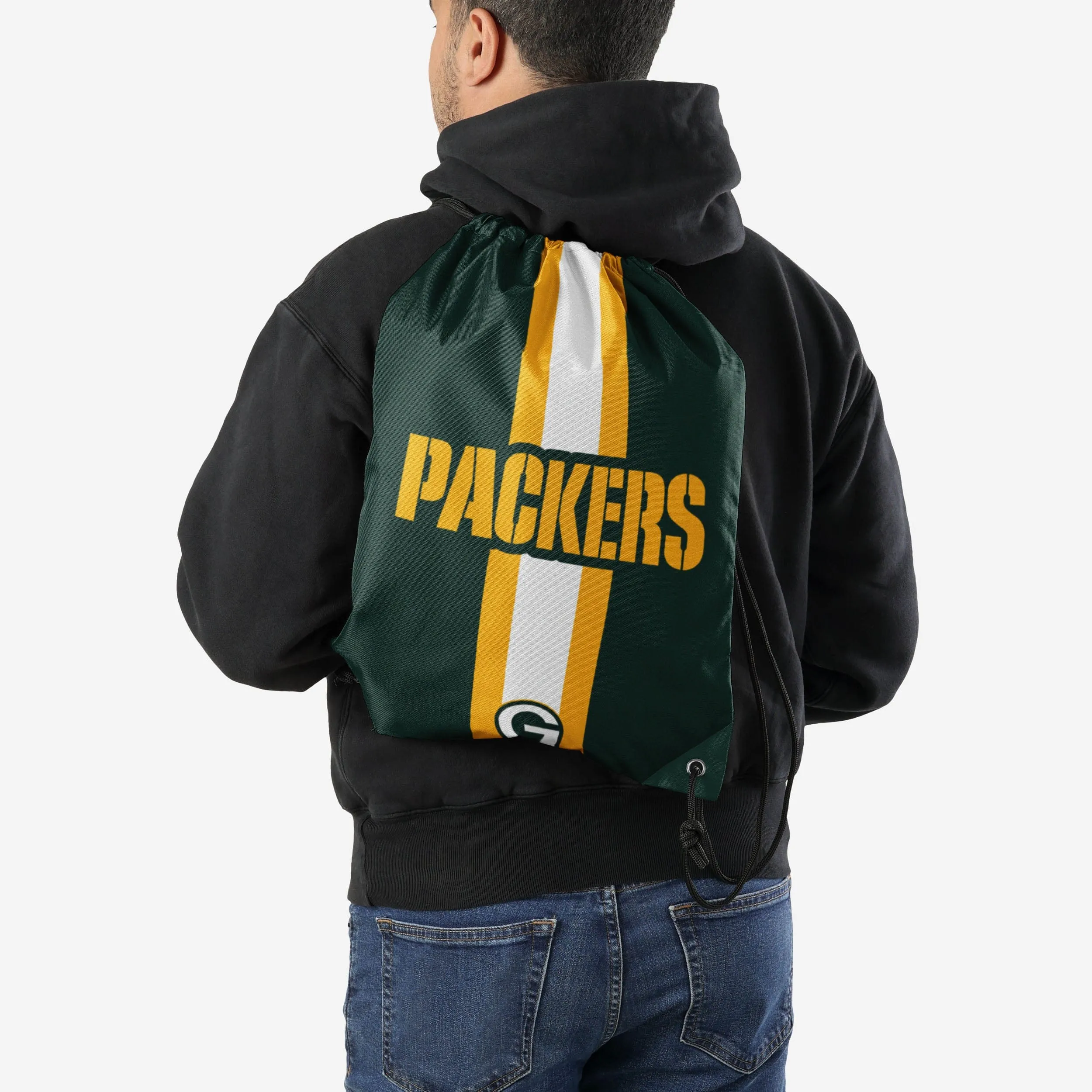 Green Bay Packers Team Stripe Wordmark Drawstring Backpack