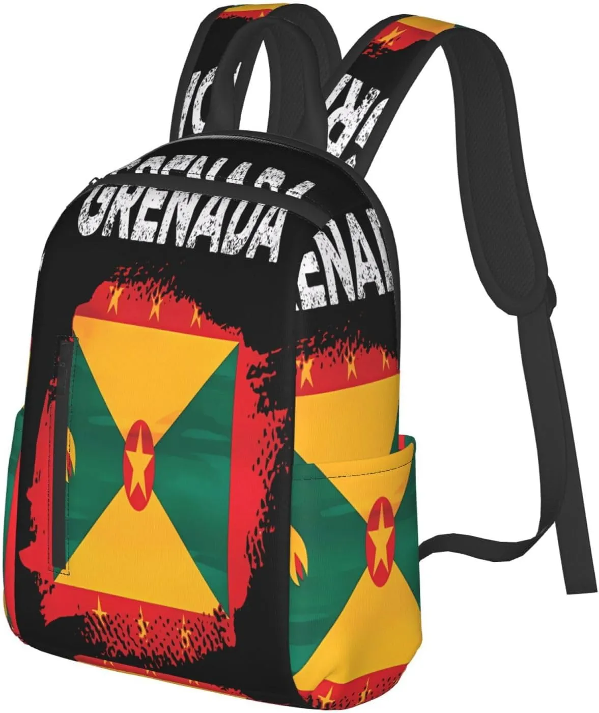 Grenada Flag Grenadian Proud Roots Casual Backpacks Large Capacity Laptop Backpack Sports Fitness Rucksack Travel Carry-On Daypack Work Bag for Outdoor Camping