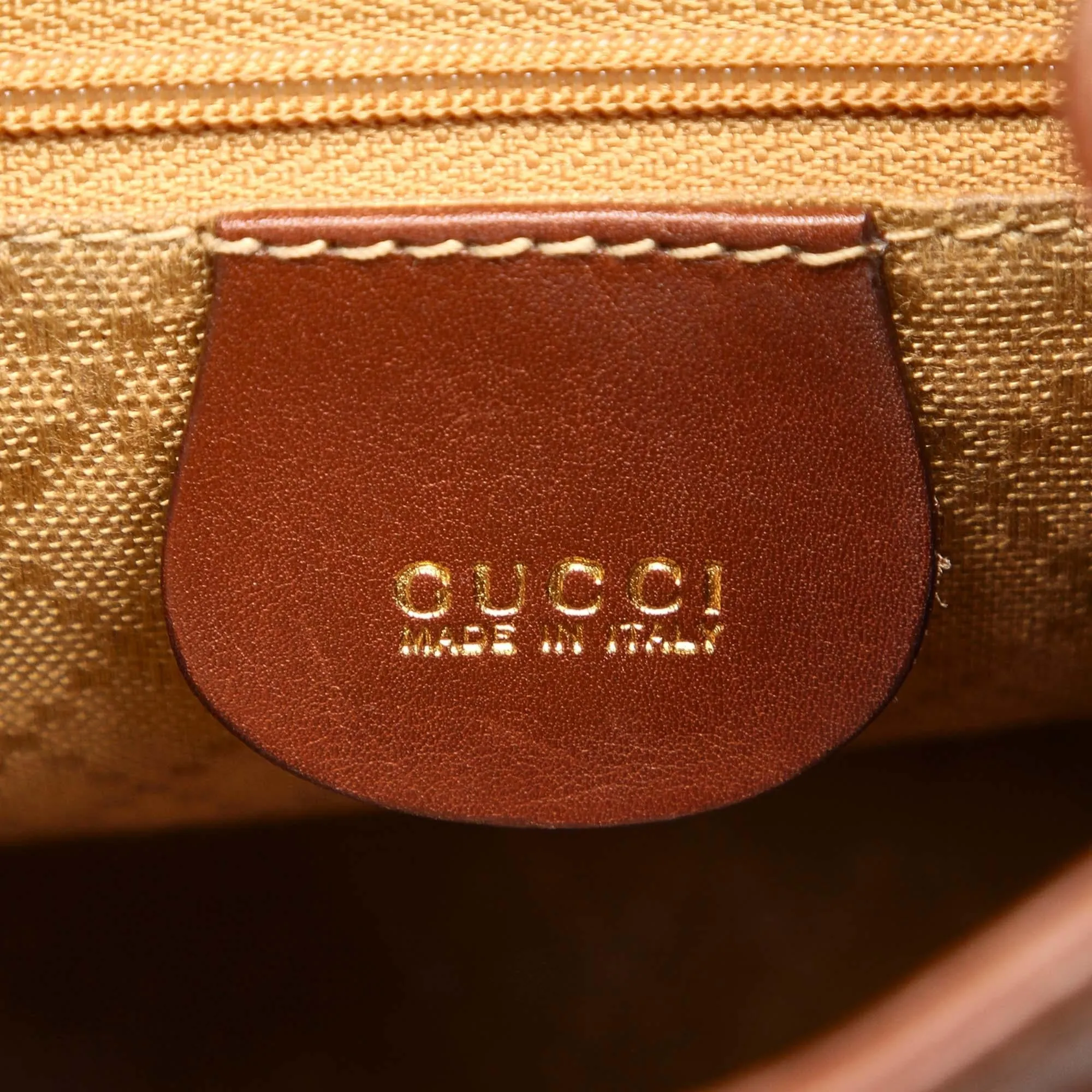 Gucci Bamboo Drawstring Leather Backpack (SHG-22401)