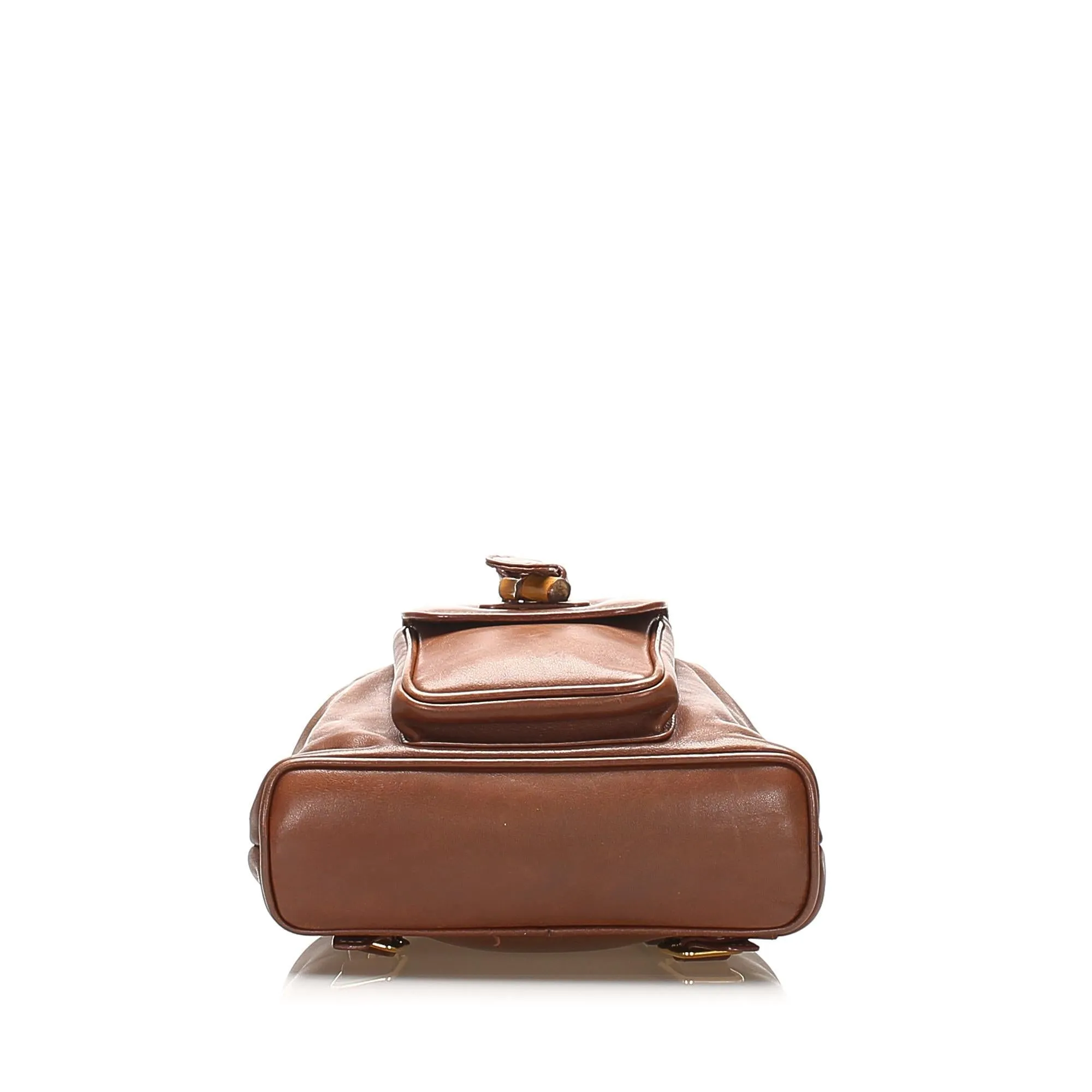 Gucci Bamboo Drawstring Leather Backpack (SHG-22401)