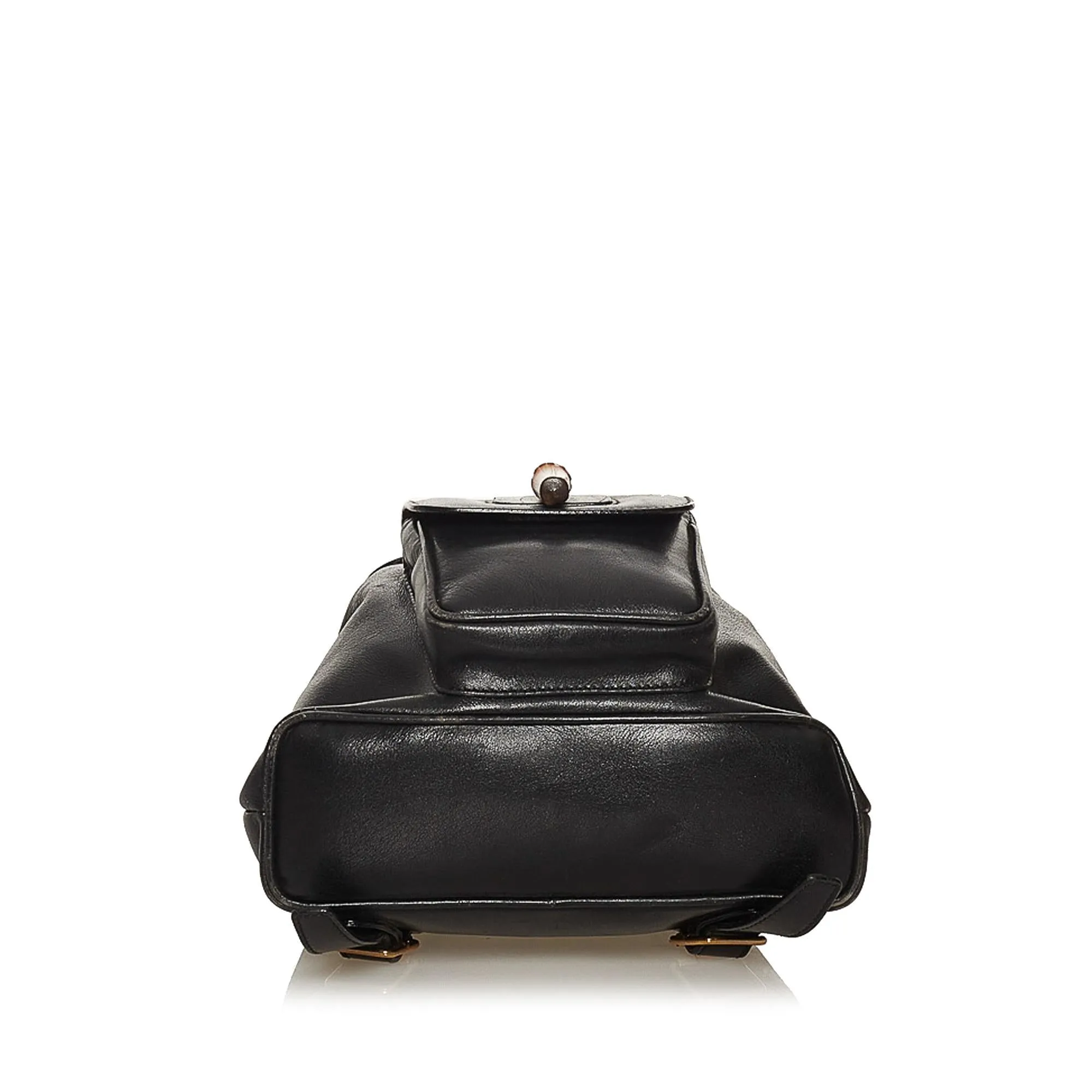 Gucci Bamboo Drawstring Leather Backpack (SHG-29292)
