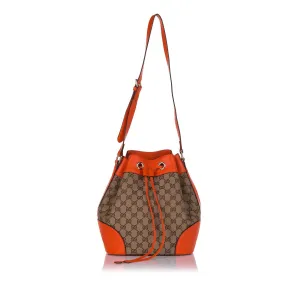 Gucci GG Canvas Drawstring Bucket Bag (SHG-34536)