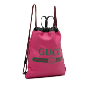 Gucci Logo Drawstring Backpack (SHG-u6A3A1)