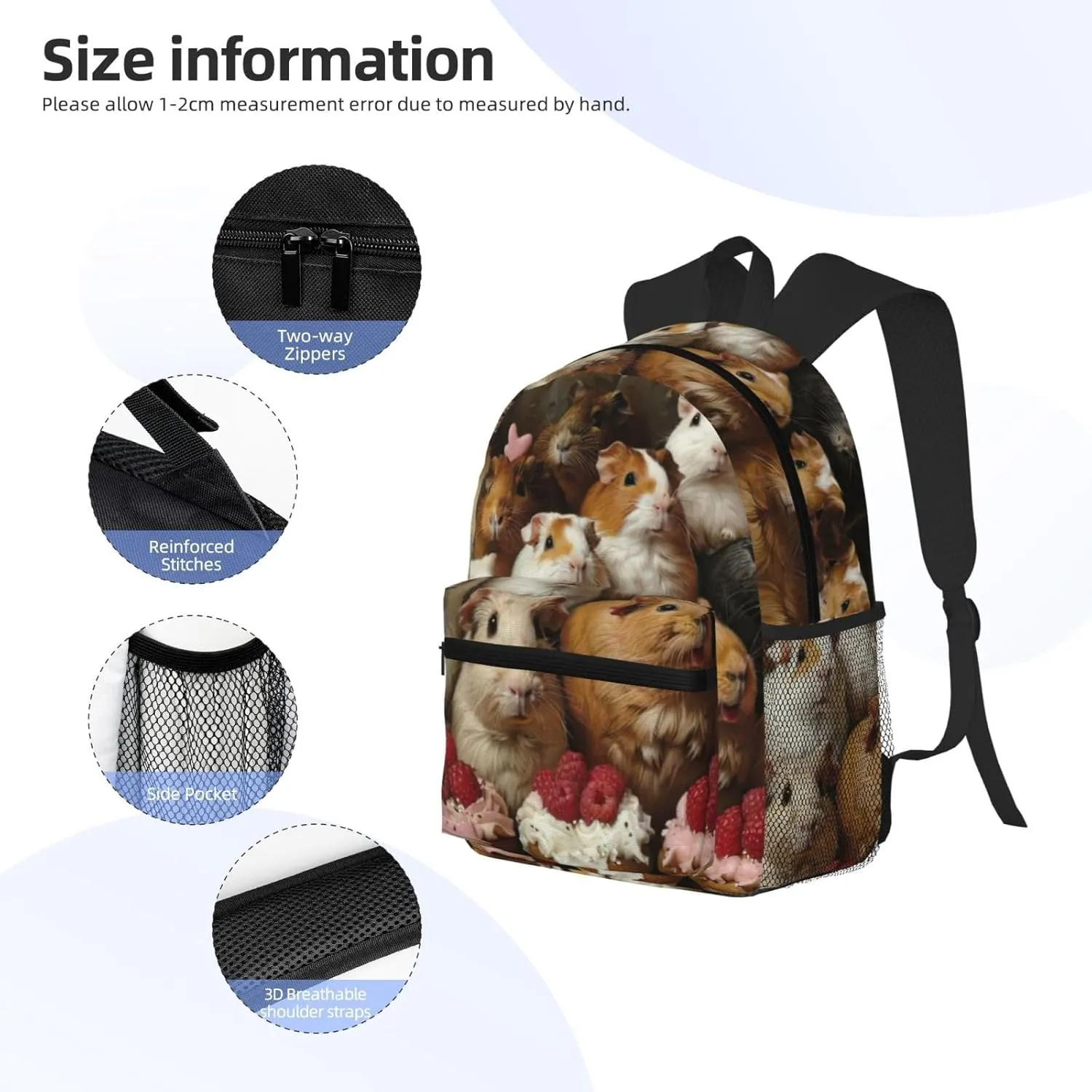 Guinea Pigs And Cupcakes Men Women Office Laptop Backpack,Work Bag 15.7 Inch Business Travel Bags Large Capacity