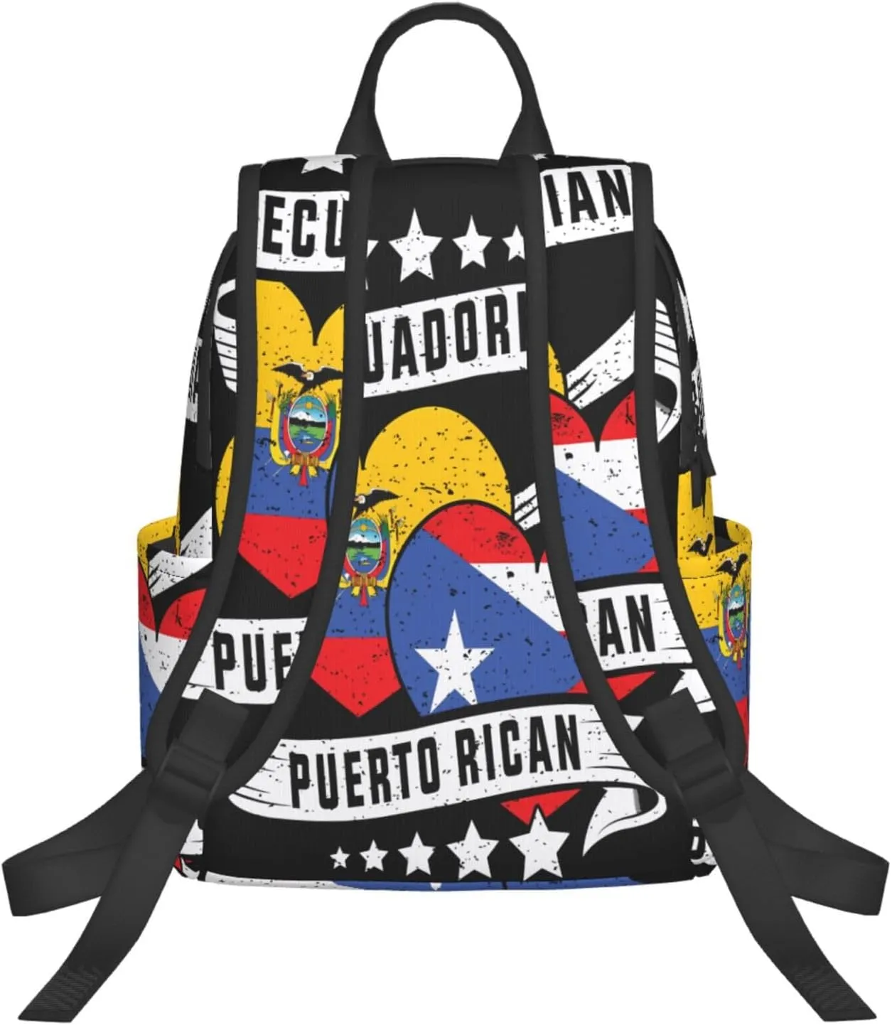 Half Ecuadorian Half Puerto Rican Casual Backpacks Large Capacity Laptop Backpack Sports Fitness Rucksack Travel Carry-On Daypack Work Bag for Outdoor Camping
