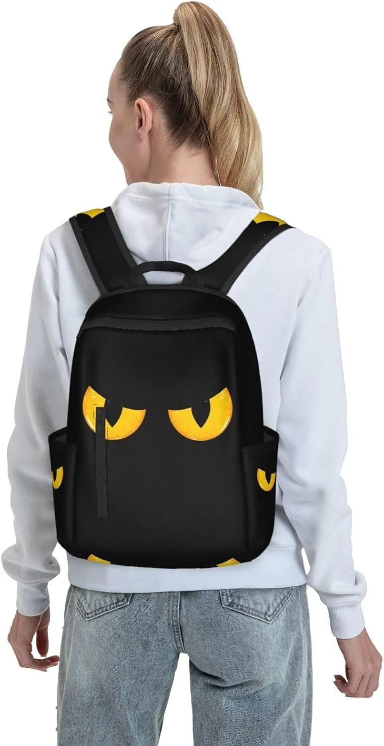 Halloween Scary Eyes Casual Backpacks Large Capacity Laptop Backpack Sports Rucksack Travel Daypack Adjustable Shoulder Strap Work Bag for Outdoor Camping