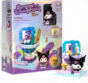 Hamee Sanrio Hello Kitty and Friends ‘Summer Wunderland Mini’ Cute Water Theme Park Building Block Set Birthday Gift, Party Favor, Stress Relief, Collectible Toy, Sanrio Fan, Relaxation – Kuromi