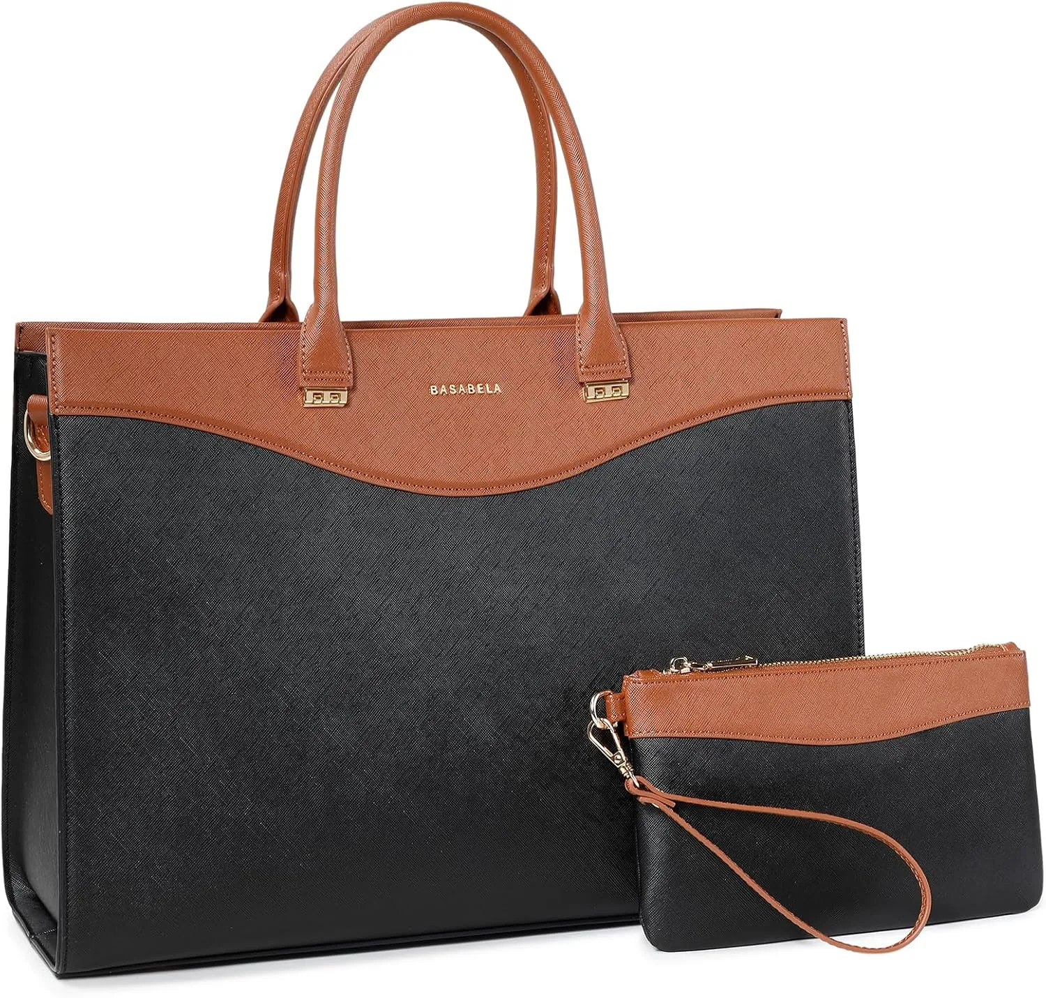 Handmade Luxury Vegan Leather Briefcase Handbags for Women, Large 16 inch Laptop Purse Waterproof Bags for Ladies