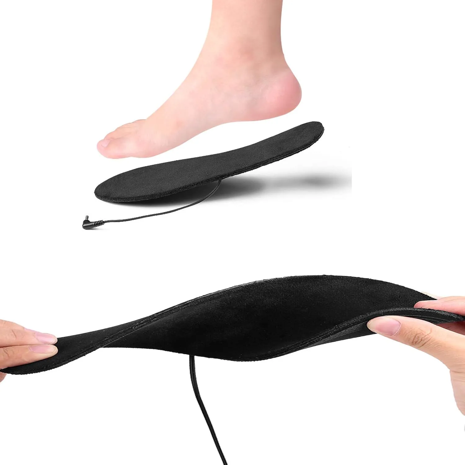 HAO Cuttable Heated Insoles, Rechargeable, Electric Heated Insoles for Outdoor, L(8-12)