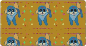 Happy Cartoon Dog Non-Slip Desk Pad,Mouse Pad,Waterproof PVC Desk Table Protector, Easy Clean Laptop Desk Writing Mat for Office Work/Home/Decor