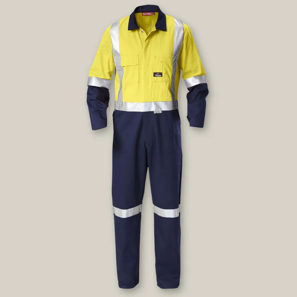 Hard Yakka Hi-Vis 2Tone Taped Cotton Drill Coveralls
