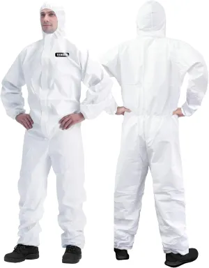 Hazmat Suit Disposable Coverall | Full Body Painters Suit in 7 Sizes with Multiple Specifications for Men & Women - Large, White, 2