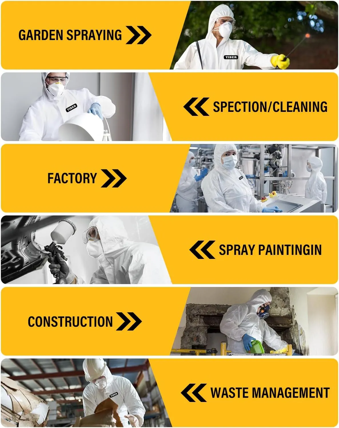 Hazmat Suit Disposable Coverall | Full Body Painters Suit in 7 Sizes with Multiple Specifications for Men & Women - Large, White, 2