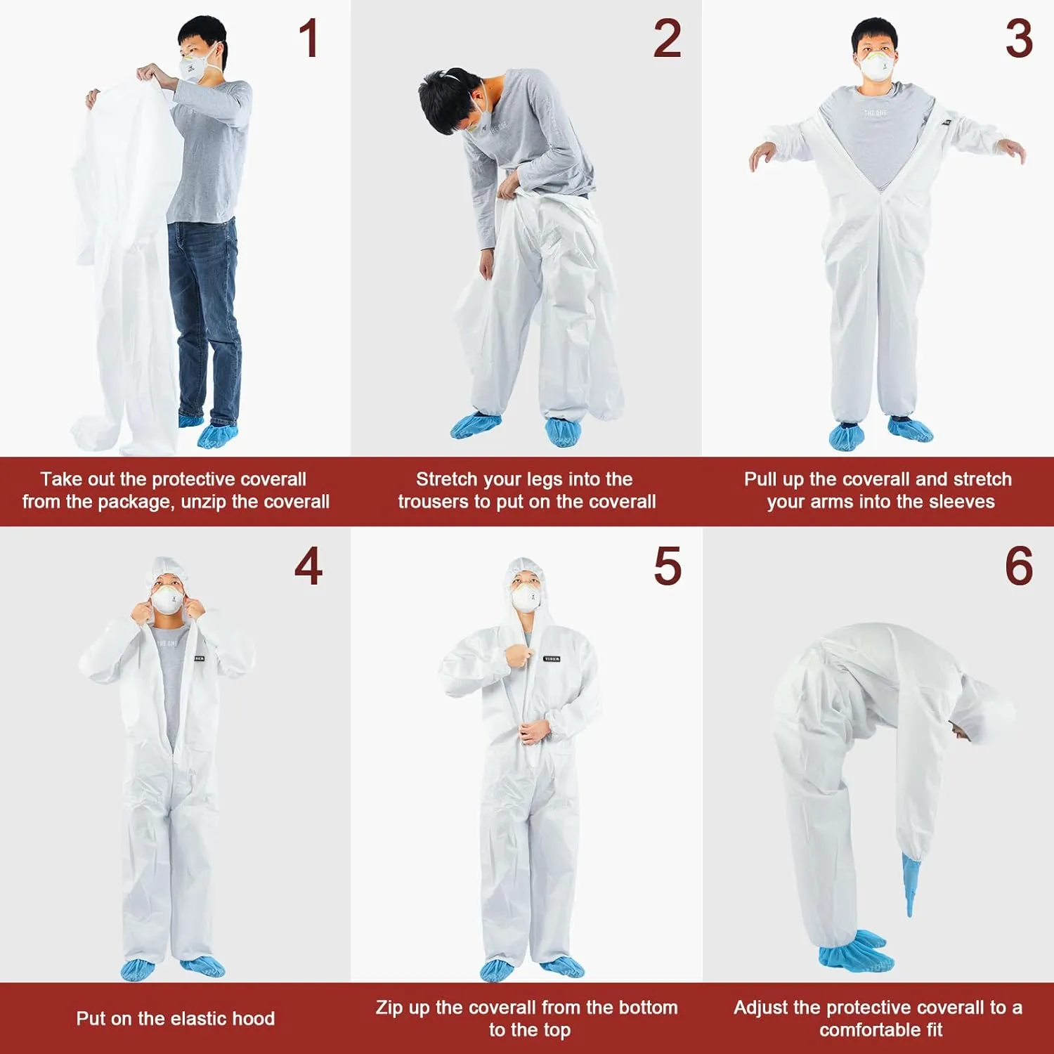 Hazmat Suit Disposable Coverall | Heavy Duty Full Body Paint Coverall & Suit in 7 Sizes with Multiple Specifications for Men & Women With Hood - Breathable & Water Resistant - Large, White, 25