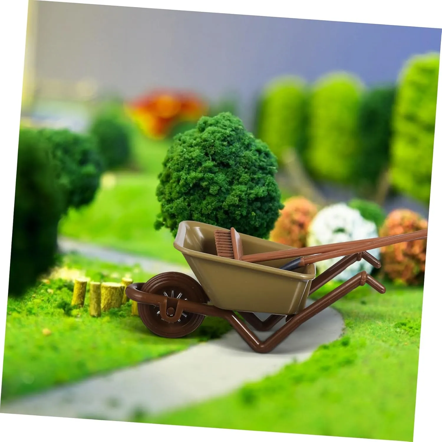 HEMOTON 2 Sets Miniature Farm Tools of Realistic Mini Decor for Houses for Creating Scenes Mini Landscapes Safe and Reliable Materials