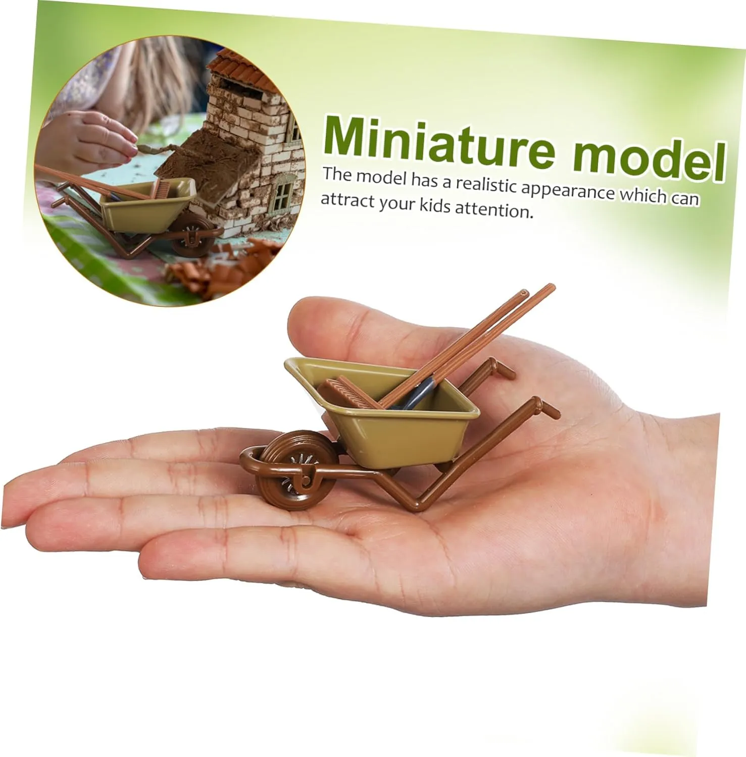 HEMOTON 2 Sets Miniature Farm Tools of Realistic Mini Decor for Houses for Creating Scenes Mini Landscapes Safe and Reliable Materials