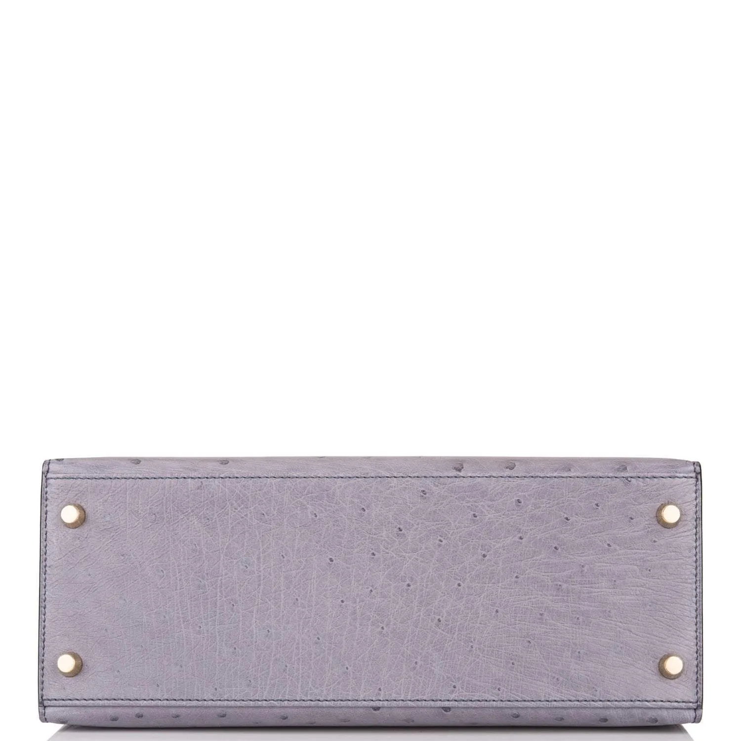 Hermes Kelly 28cm Bi-Color Gris Agate and Gris Perle Ostrich Sellier  Brushed Gold Hardware
