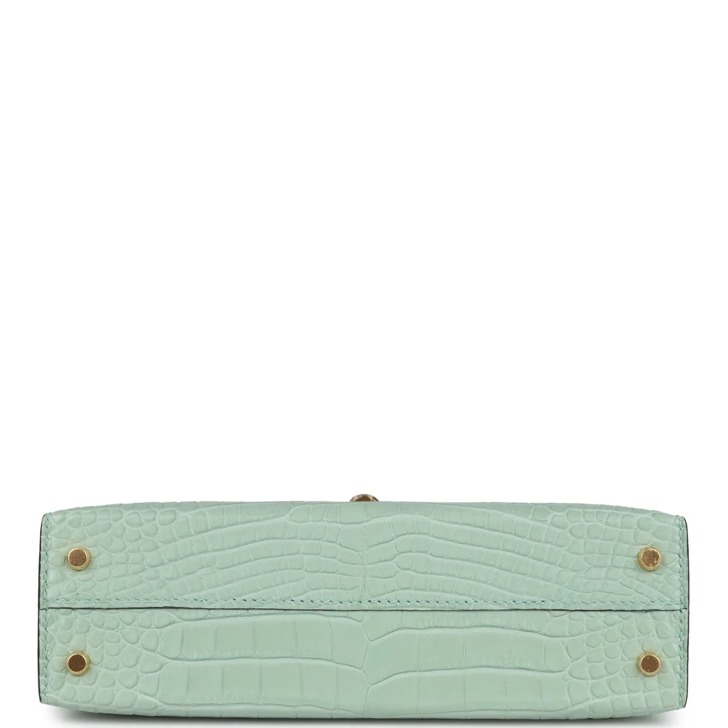 Hermes Kelly Sellier 20 Vert D'Eau Matte Alligator Gold Hardware
