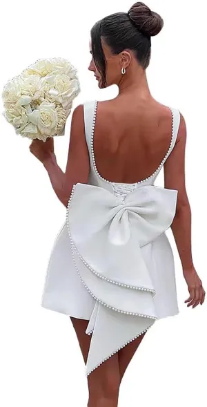 HEWEIGUI Women's Short Wedding Dresses for Bride Elegant Boho Lace Bridal Gowns for Bride WHC093