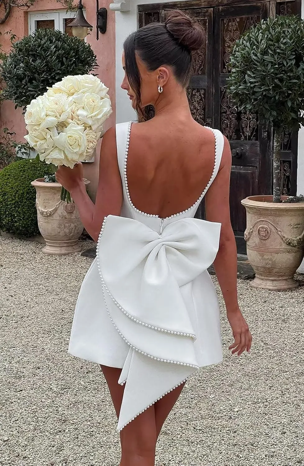 HEWEIGUI Women's Short Wedding Dresses for Bride Elegant Boho Lace Bridal Gowns for Bride WHC093