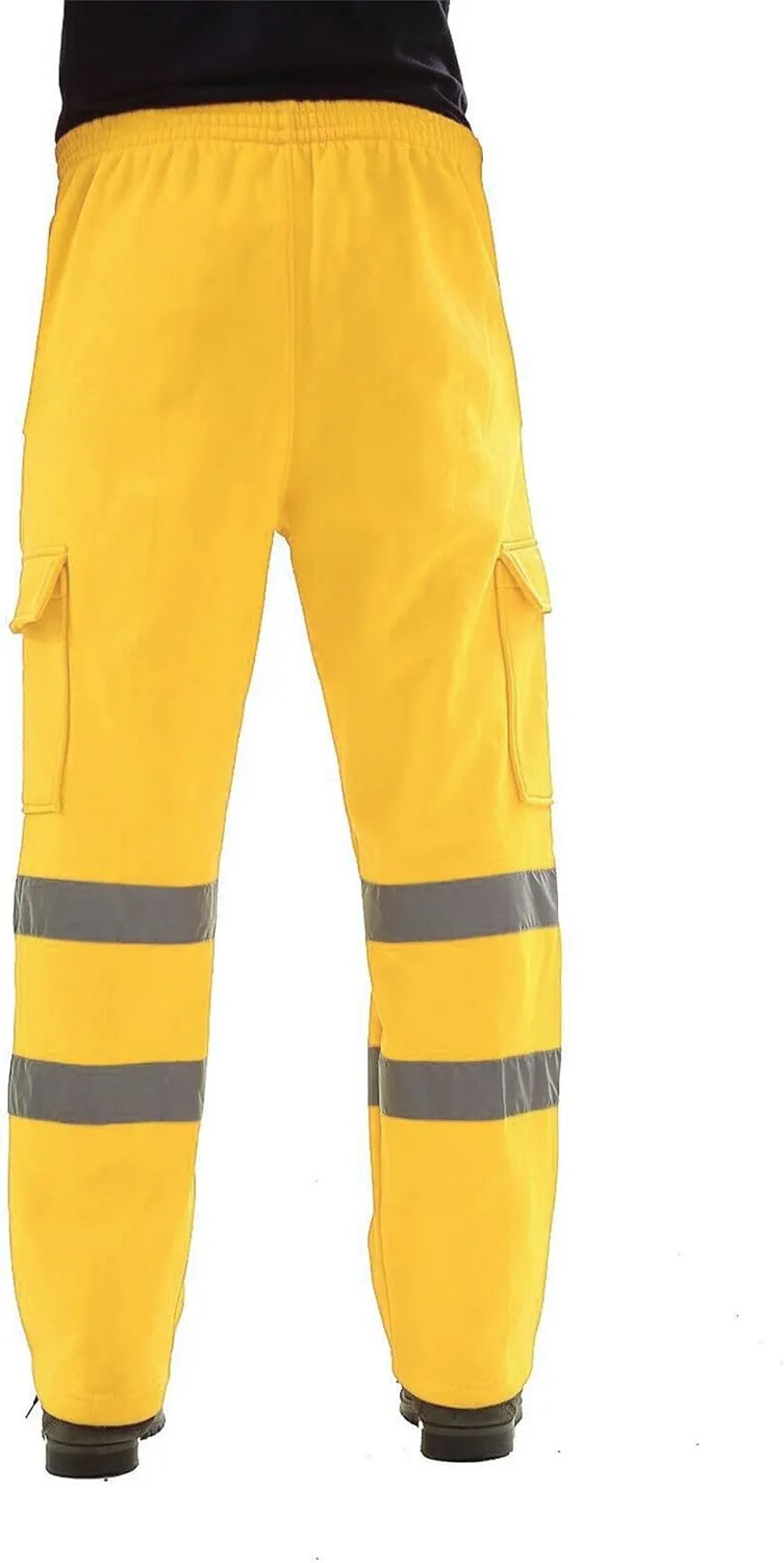 Hi Vis Lightweight Traffic Safety Work Pants for Men Industrial Cargo Pant Waterproof Rain Pants for Hiking Fishing