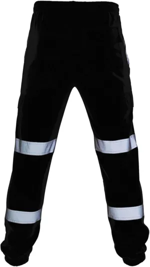 Hi Vis Lightweight Traffic Safety Work Pants for Men Industrial Cargo Pant Waterproof Rain Pants for Hiking Fishing