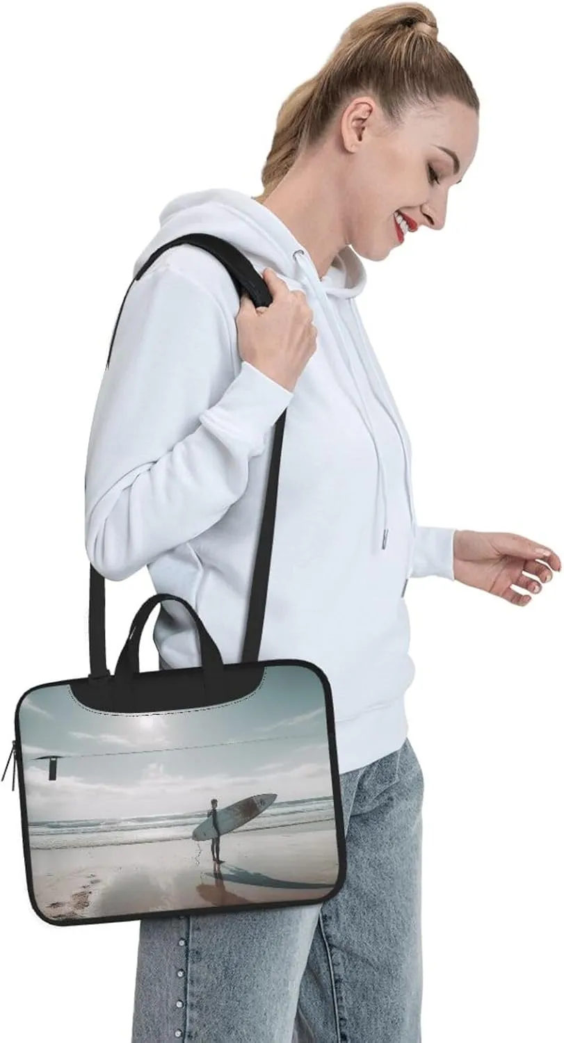 Holding a Surfboard Laptop Bag Laptop Messenger Shoulder Bag Travel Computer Bag for Women Men