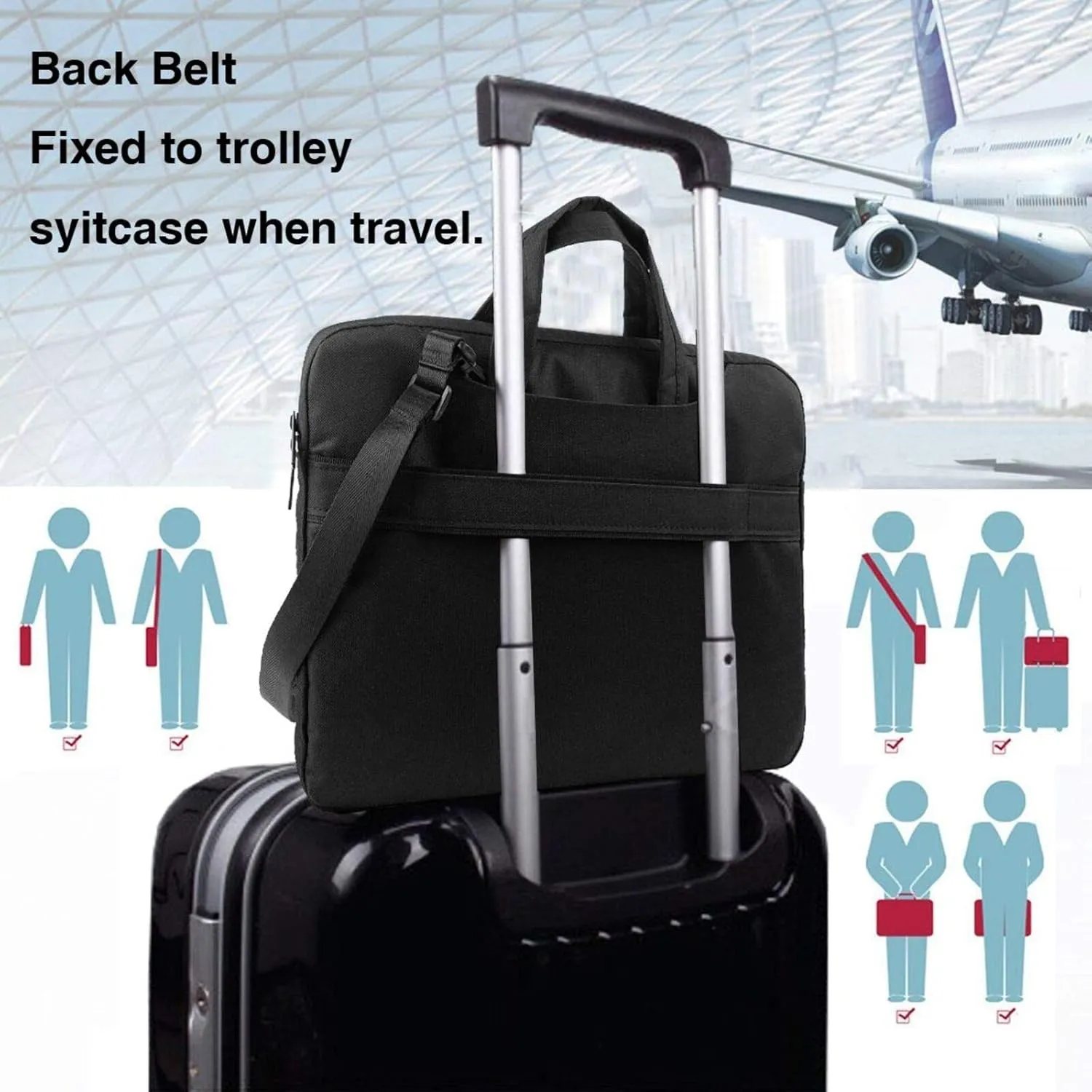 Holding a Surfboard Laptop Bag Laptop Messenger Shoulder Bag Travel Computer Bag for Women Men