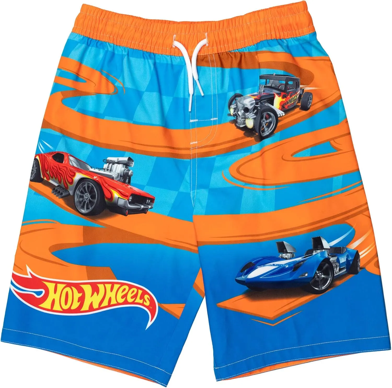 Hot Wheels UPF 50  Pullover Rash Guard and Swim Trunks Outfit Set Toddler to Big Kid