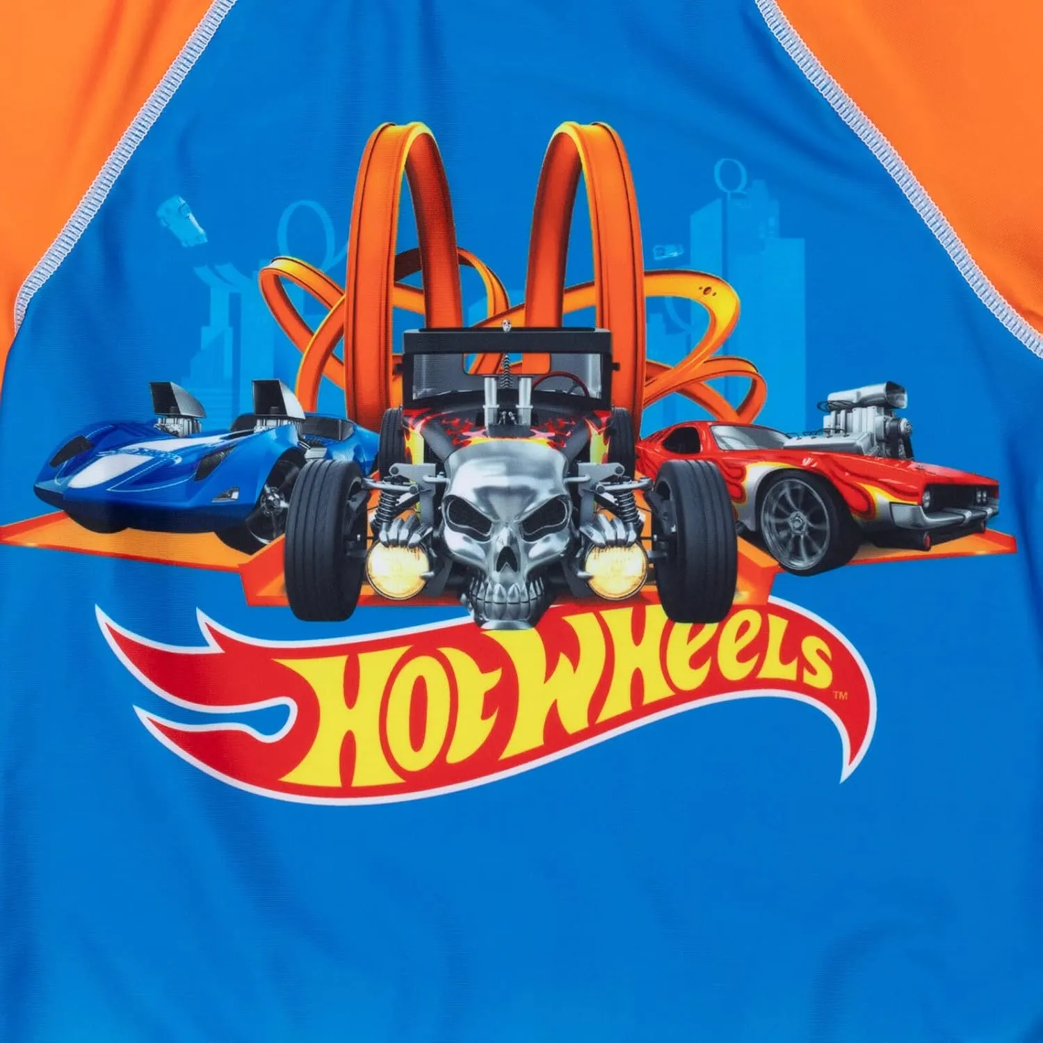 Hot Wheels UPF 50  Pullover Rash Guard and Swim Trunks Outfit Set Toddler to Big Kid