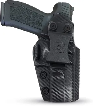 Houston Gun Holsters Concealed Carry Iwb Kydex Holster - by Houston | Lined Inside for Strong Retention and Maximum Protection Reinforced Plastic Clip Carbon Fiber Lightweight CANIK TP9 SA 9mm