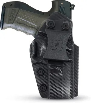 Houston Gun Holsters Concealed Carry Iwb Kydex Holster - by | Lined Inside for Strong Retention and Maximum Protection Reinforced Plastic Clip Carbon Fiber Lightweight Durable Walther PPQ / P99
