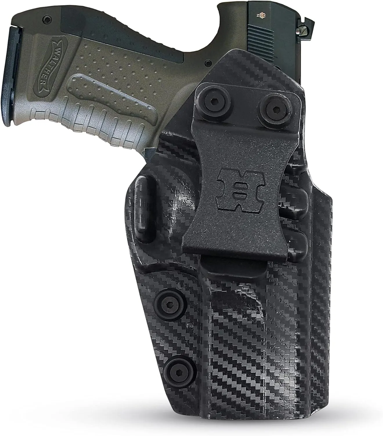 Houston Gun Holsters Concealed Carry Iwb Kydex Holster - by | Lined Inside for Strong Retention and Maximum Protection Reinforced Plastic Clip Carbon Fiber Lightweight Durable Walther PPQ / P99