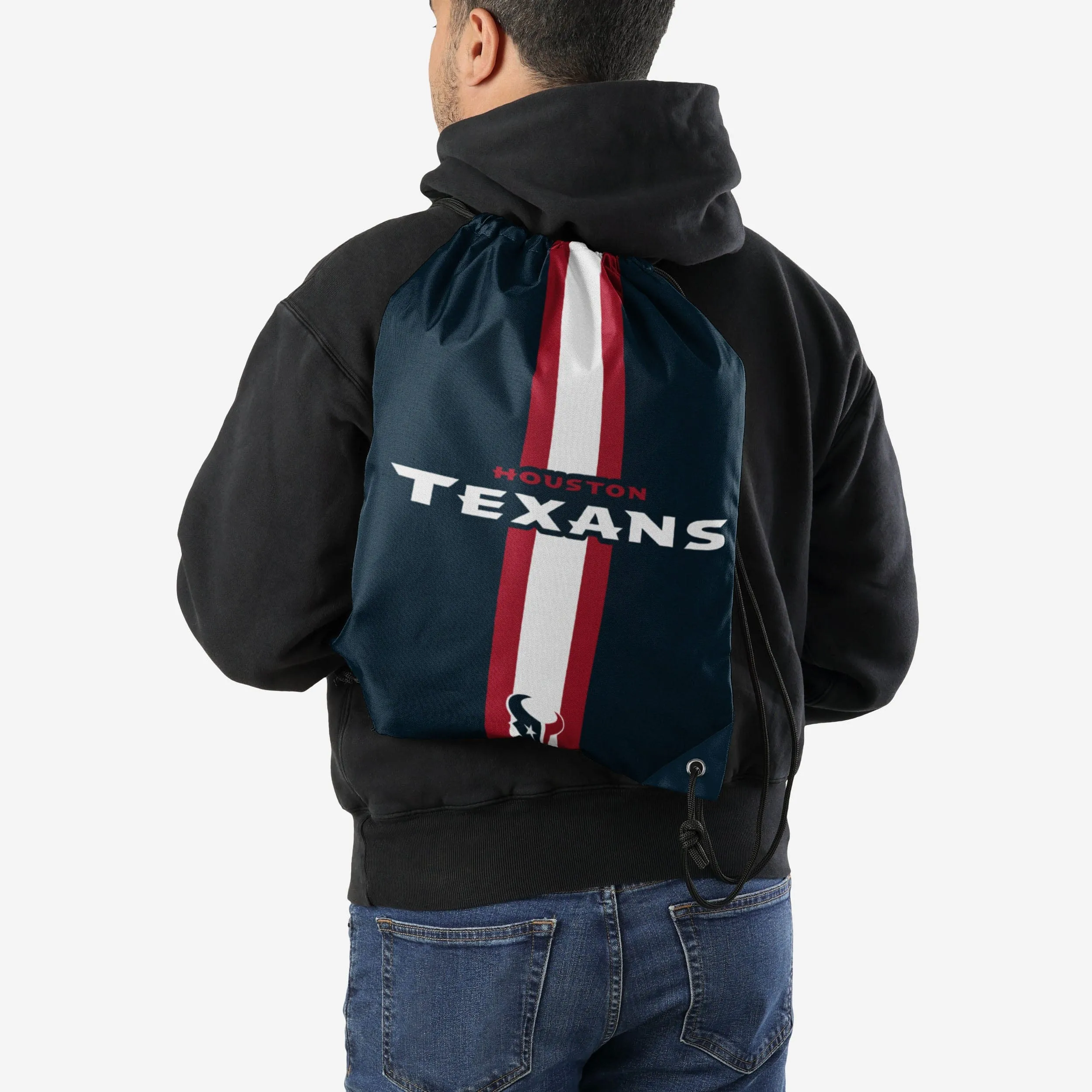 Houston Texans Team Stripe Wordmark Drawstring Backpack