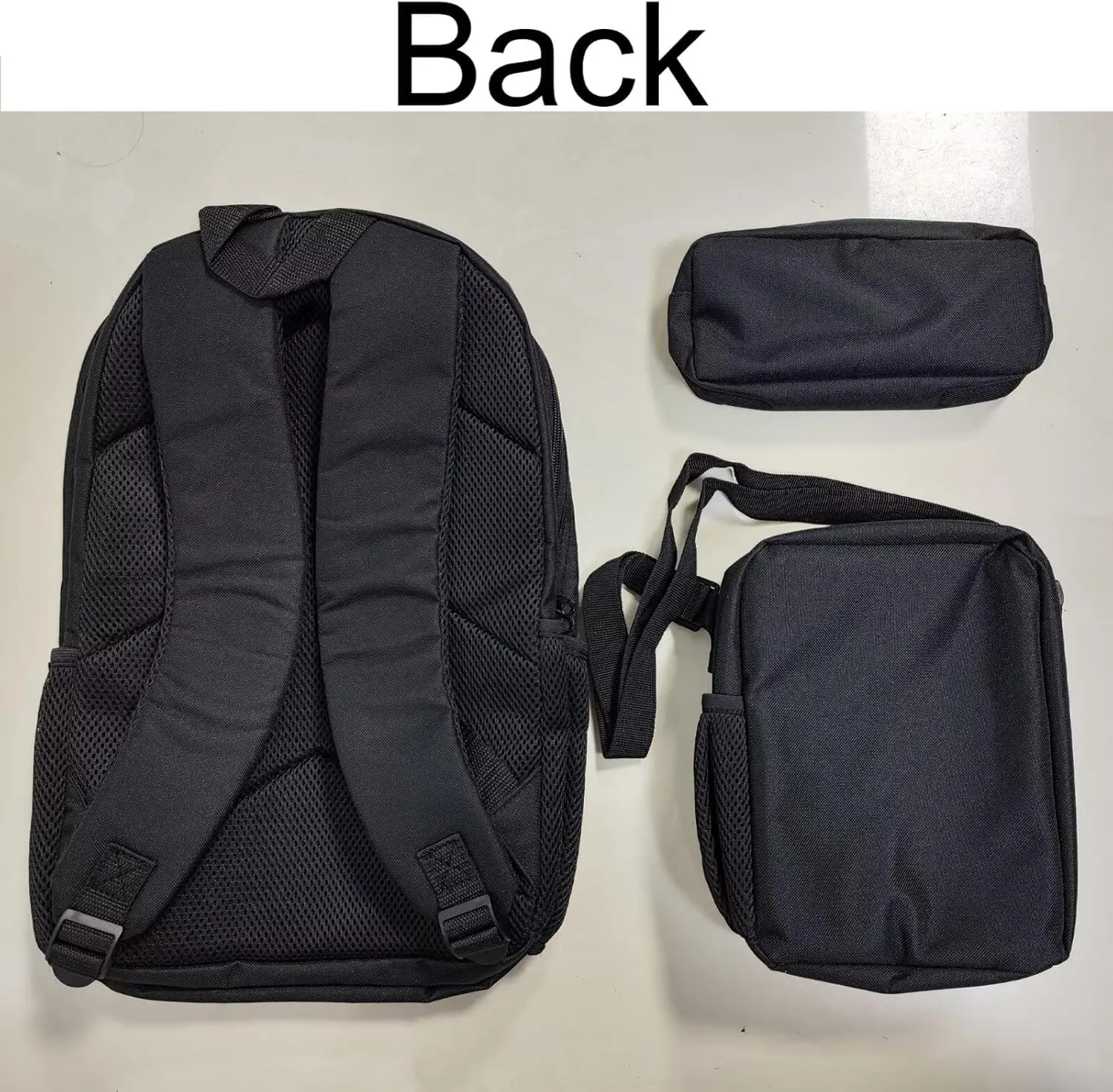 Howilath Black Smiling Devil Pattern Backpack for Teen Boys Lightweight Middle Student Bookbag Backpack With Lunch bag Pencil Bags Student Bookbags 3Pcs