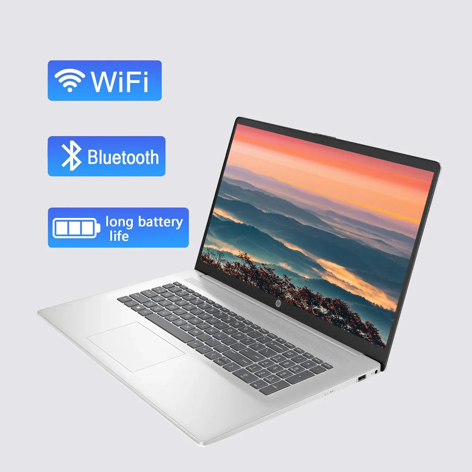 HP 17 Laptop, 17.3" FHD Display, 32GB RAM, 1TB SSD, AMD Ryzen 5 Processor(Beats i7-1165G7, Up to 4.3GHz), Webcam, Numeric Keypad, Long Battery Life, Windows 11 Home, Alpacatec Accessories, Silver