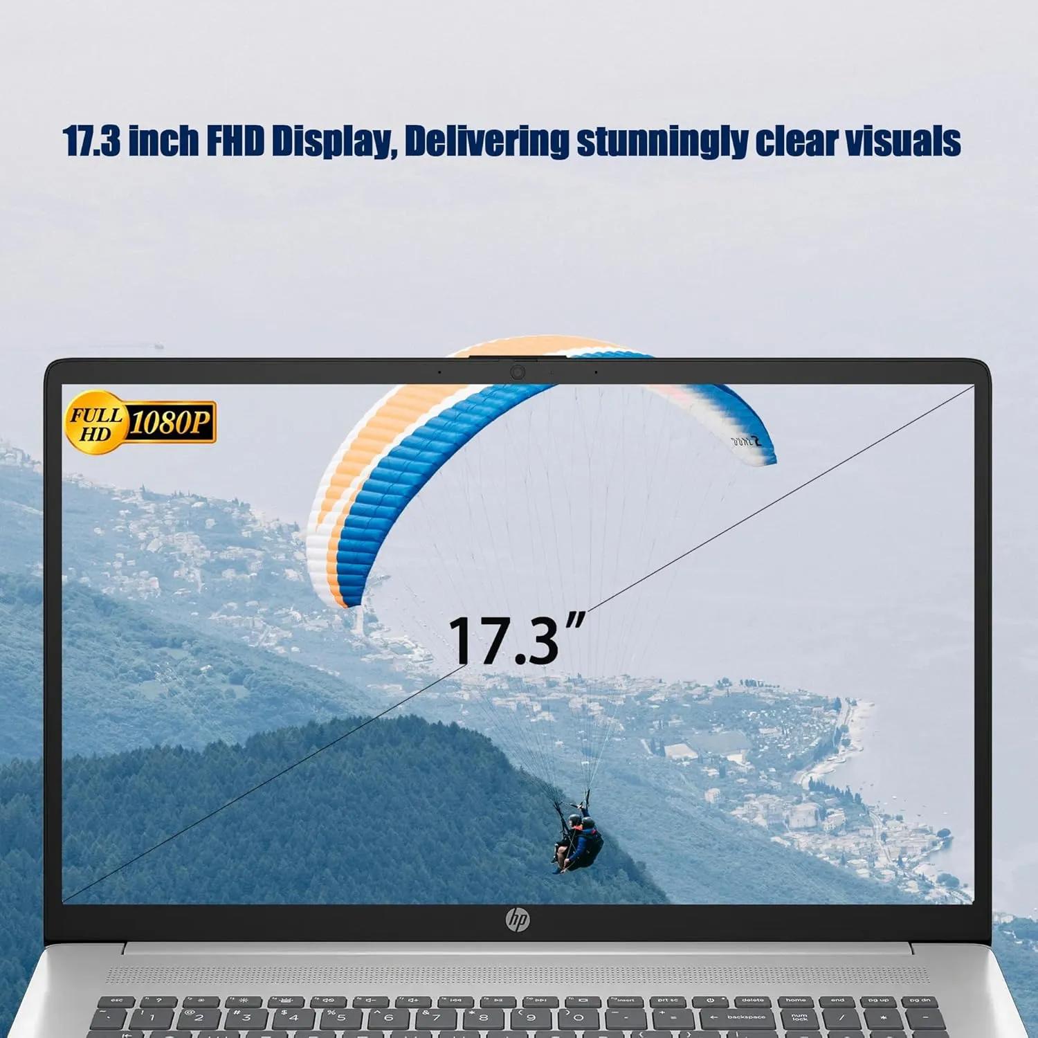 HP 17 Laptop, 17.3" FHD Display, 32GB RAM, 1TB SSD, AMD Ryzen 5 Processor(Beats i7-1165G7, Up to 4.3GHz), Webcam, Numeric Keypad, Long Battery Life, Windows 11 Home, Alpacatec Accessories, Silver