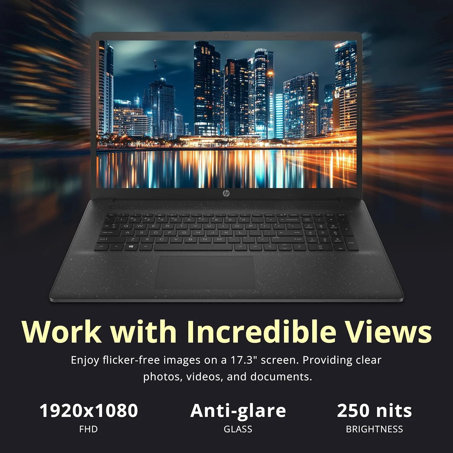 HP 17.3" FHD IPS Anti-Glare Laptop, AMD Ryzen 7 7730U, 32GB RAM, 2.28TB Storage (2TB SSD 288GB Docking Station Set), AMD Radeon Graphics, Num Pad, Wi-Fi 6, Fast Charge, Win 11 Pro, Black