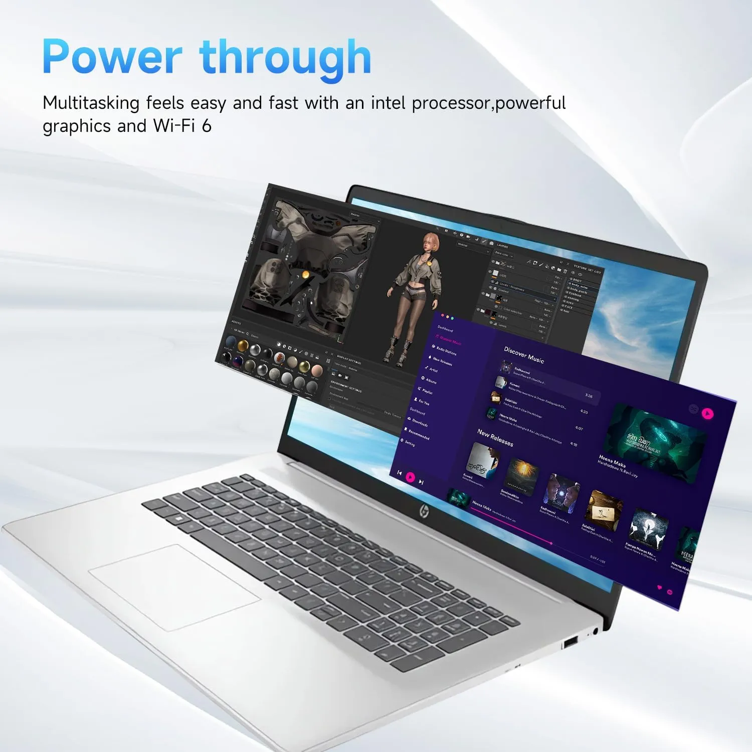 HP 17.3" Touchscreen Laptop, Intel Core i3-N305, 32GB RAM, 128GB eMMC   1TB SSD, Numeric Keypad, Webcam, HDMI, Wi-Fi 6, Windows 11 Pro, Silver