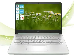 HP AI-Powered 14" HD Laptop with Microsoft Office and 1TB Cloud Storage Included for 1-Year| 8GB RAM| 128GB SSD & 128GB Portable SSD| Intel 4-Core CPU| Webcam| Ultra Light|Windows 11| RK Bundle| Green