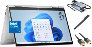 HP Envy x360 2-in-1 Touchscreen Laptop, 14" FHD, 10-Core Intel Core 5 120U (Beats i7-1255U), 8GB RAM, 512GB SSD, FP Reader, Backlit, WiFi 6E, Webcam, USB-C, 3-in-1 Bundle, Win 11