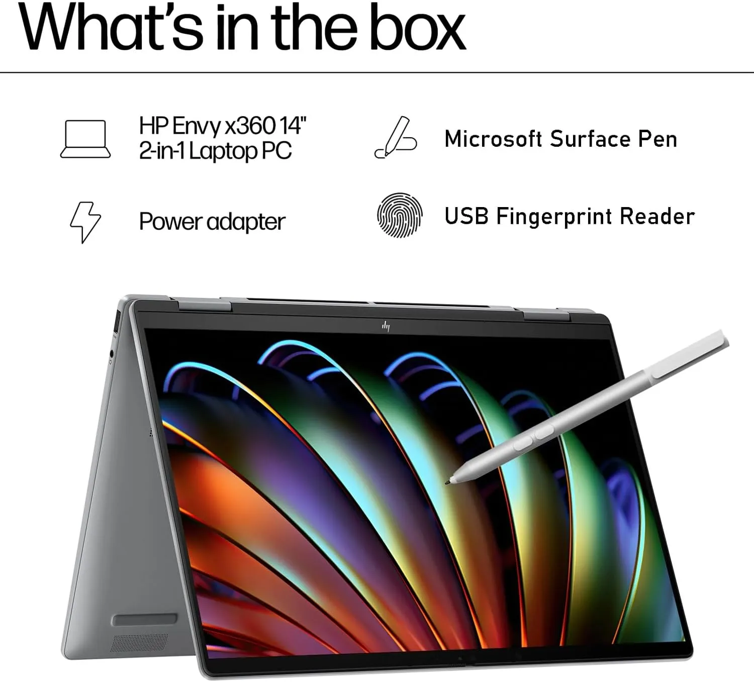 HP Envy x360 2-in-1 Touchscreen Laptop, 14" FHD, 10-Core Intel Core 5 120U (Beats i7-1255U), 8GB RAM, 512GB SSD, FP Reader, Backlit, WiFi 6E, Webcam, USB-C, RGB Headset, Win 11 Pro