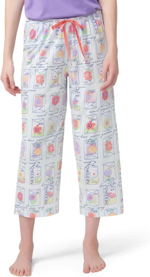 HUE Women's Spring Pajama Separates Soft Whimsical Print Flowers, Animals, Garden Themed Pjs, Cocktails