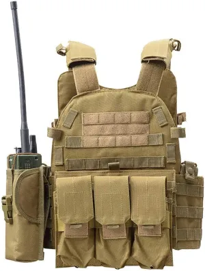Hunting Molle Tactical Vest Security Training Pouch Protective Waistcoat