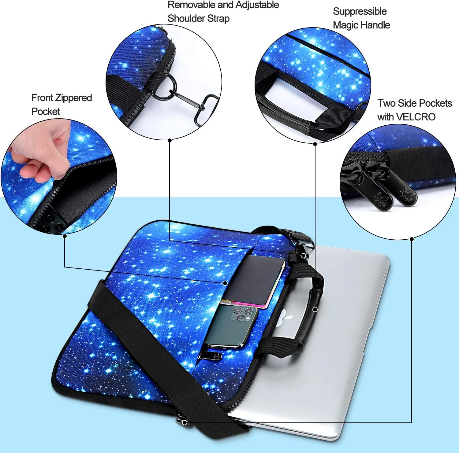 icolor Canvas Laptop Carrying Shoulder Sleeve Carrying Case Protective Bag Briefcase for 11.6 12 12.9 13 13.3 Inches Laptop Ultrabook Netbook (Csh-01)