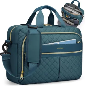 IGOLUMON Laptop Bag 15.6 Inch Laptop Briefcase for Women Men Waterproof Shoulder Computer Messenger Bag Large Laptop Bag Business Office Work Travel College, Dark Green