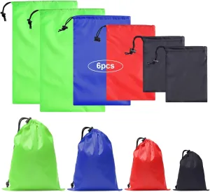 iMucci Upgrade Waterproof Drawstring Bag Sack Nylon Bag Ditty Bag for Gym Traveling, Hiking, Yoga, Shopping