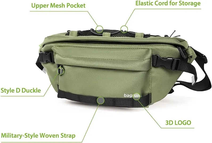 Industrial Utility Sling Bag - Chest Shoulder Crossbody Everyday Carry Backpack for Tactical, Travel, Gym, Sport (Army Green)