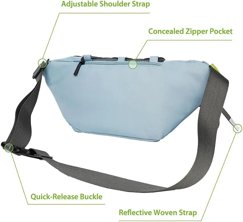 Industrial Utility Sling Bag - Chest Shoulder Crossbody Everyday Carry Backpack for Tactical, Travel, Gym, Sport (Misty Grey Blue)